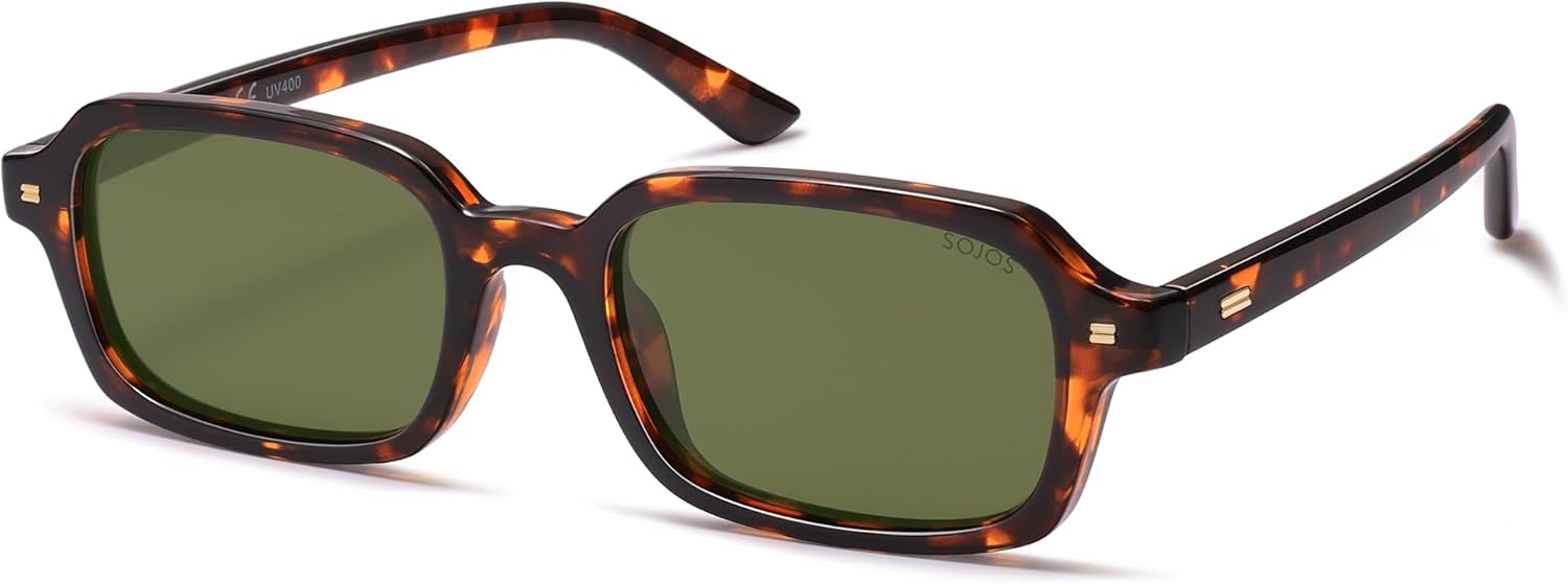 SOJOS Модные прямоугольные поляризованные солнцезащитные очки для женщин и мужчин, маленькие, в стиле ретро, тонкие, квадратные, модель SJ2610, Bright Tortoise/Dark Green
SOJOS Модные прямоугольные поляризованные солнцезащитные очки для женщин и мужчин, маленькие, в стиле ретро, тонкие, квадратные, модель SJ2610, Bright Tortoise/Dark Green