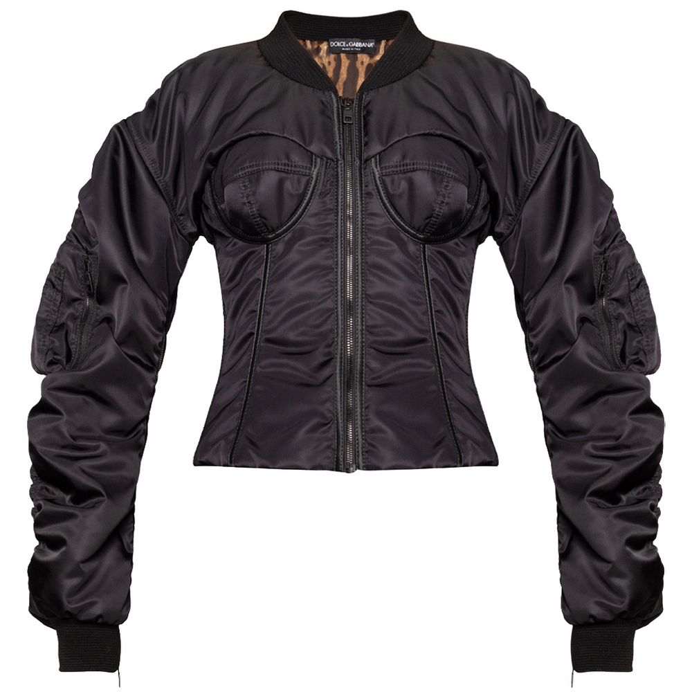 Элегантная куртка-бомбер с рукавами-молниями и леопардовой подкладкой Dolce & Gabbana, черный
Элегантная куртка-бомбер с рукавами-молниями и леопардовой подкладкой Dolce & Gabbana, черный