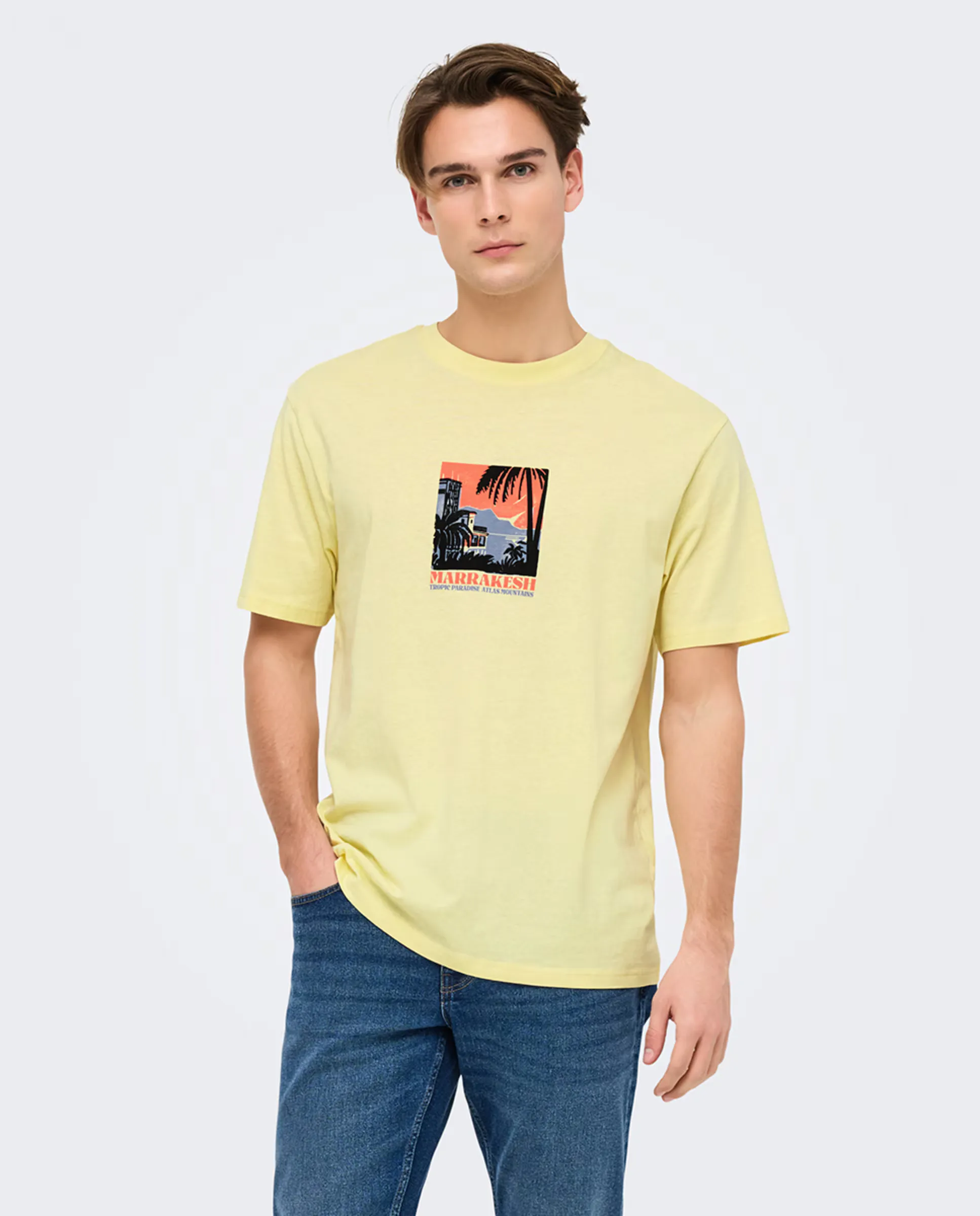 Футболка мужская с коротким рукавом свободного кроя Only & Sons, желтый
Футболка мужская с коротким рукавом свободного кроя Only & Sons, желтый