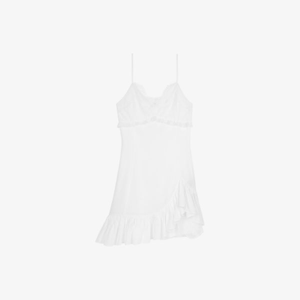 Платье мини The Kooples из ткани с кружевной вышивкой и воланами, экрю
Платье мини The Kooples из ткани с кружевной вышивкой и воланами, экрю