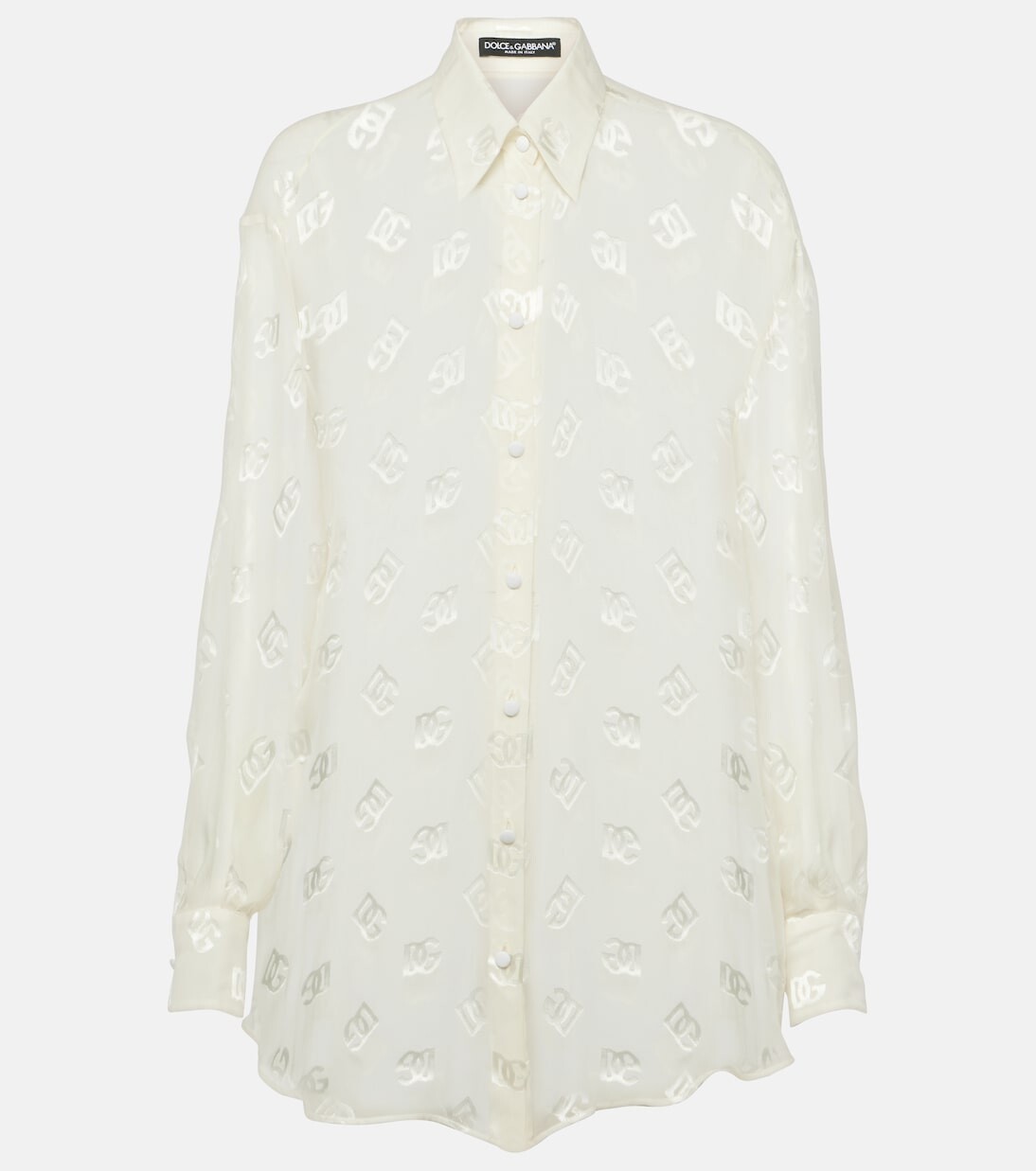 Рубашка из прозрачного шелка burnout Dolce&Gabbana, белый
Рубашка из прозрачного шелка burnout Dolce&Gabbana, белый