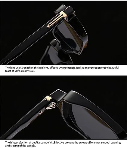 Солнцезащитные очки прямоугольной формы для женщин, защита от УФ-излучения UV400, ретро-градиент, солнцезащитные очки для мужчин с заклепками MTZJH, Black Gray
Солнцезащитные очки прямоугольной формы для женщин, защита от УФ-излучения UV400, ретро-градиент, солнцезащитные очки для мужчин с заклепками MTZJH, Black Gray