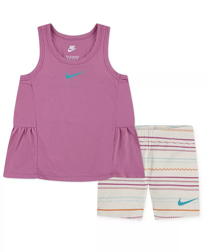 Детский комплект для девочек: майка Sunny Swoosh и велосипедки, 2 предмета Nike, фиолетовый
Детский комплект для девочек: майка Sunny Swoosh и велосипедки, 2 предмета Nike, фиолетовый