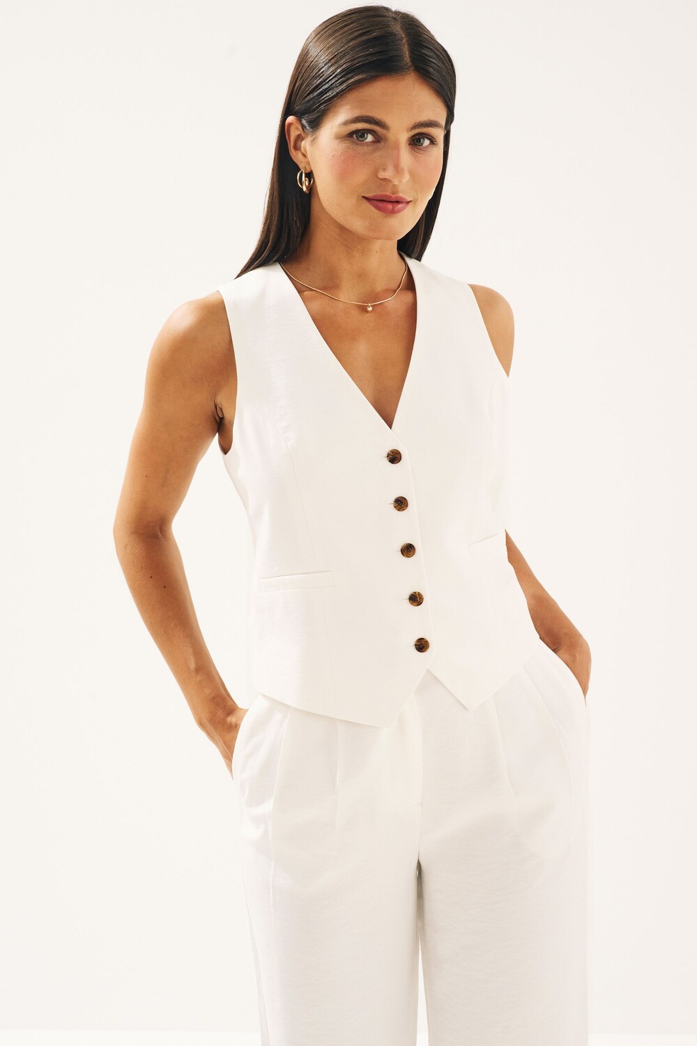 Приталенный жилет Next, белый
Приталенный жилет Next, белый