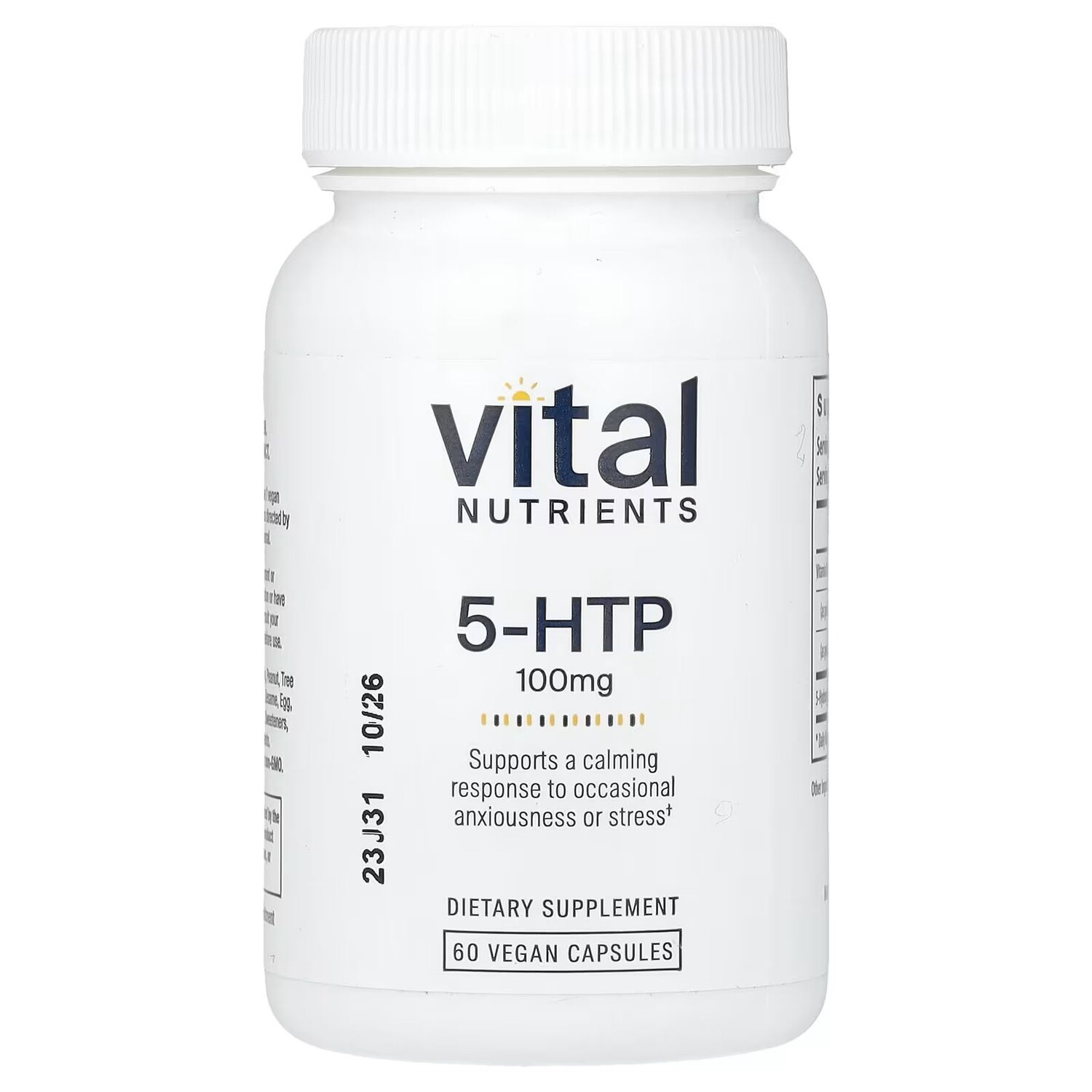 5-HTP, 100 мг, 60 веганских капсул Vital Nutrients
5-HTP, 100 мг, 60 веганских капсул Vital Nutrients