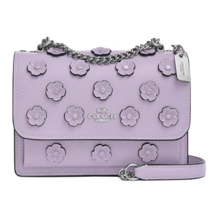 COACH Кожаная сумка через плечо мини женская сиреневая 
COACH Кожаная сумка через плечо мини женская сиреневая