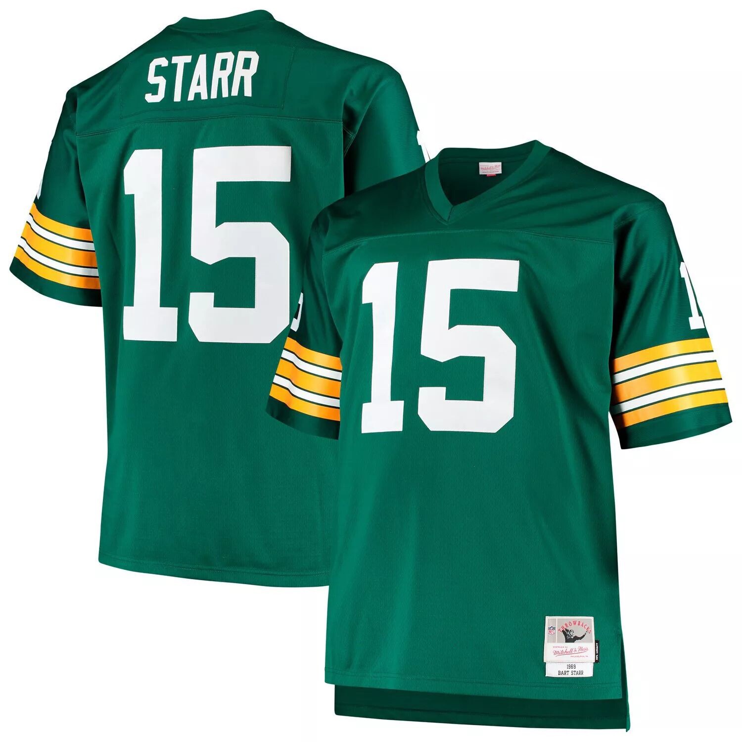 Мужская футболка Mitchell & Ness Bart Starr Green Green Bay Packers Big & Tall 1968, реплика вышедшего на пенсию игрока
Мужская футболка Mitchell & Ness Bart Starr Green Green Bay Packers Big & Tall 1968, реплика вышедшего на пенсию игрока