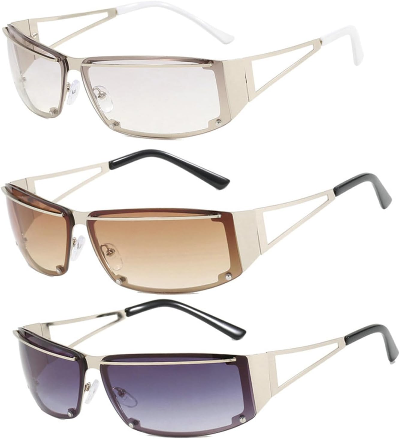 Солнцезащитные очки Willochra Y2k для женщин, модные металлические очки Y2k, стильные солнцезащитные очки 2000-х годов, футуристические аксессуары Y2k, 3pcs-gary&brown&silver
Солнцезащитные очки Willochra Y2k для женщин, модные металлические очки Y2k, стильные солнцезащитные очки 2000-х годов, футуристические аксессуары Y2k, 3pcs-gary&brown&silver