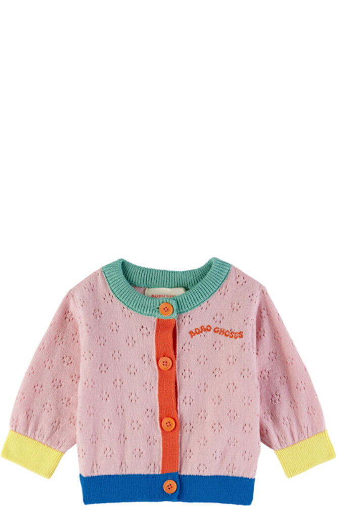 Кардиган с ажурной отделкой в стиле нежно-розового цветового блока Bobo Choses
Кардиган с ажурной отделкой в стиле нежно-розового цветового блока Bobo Choses