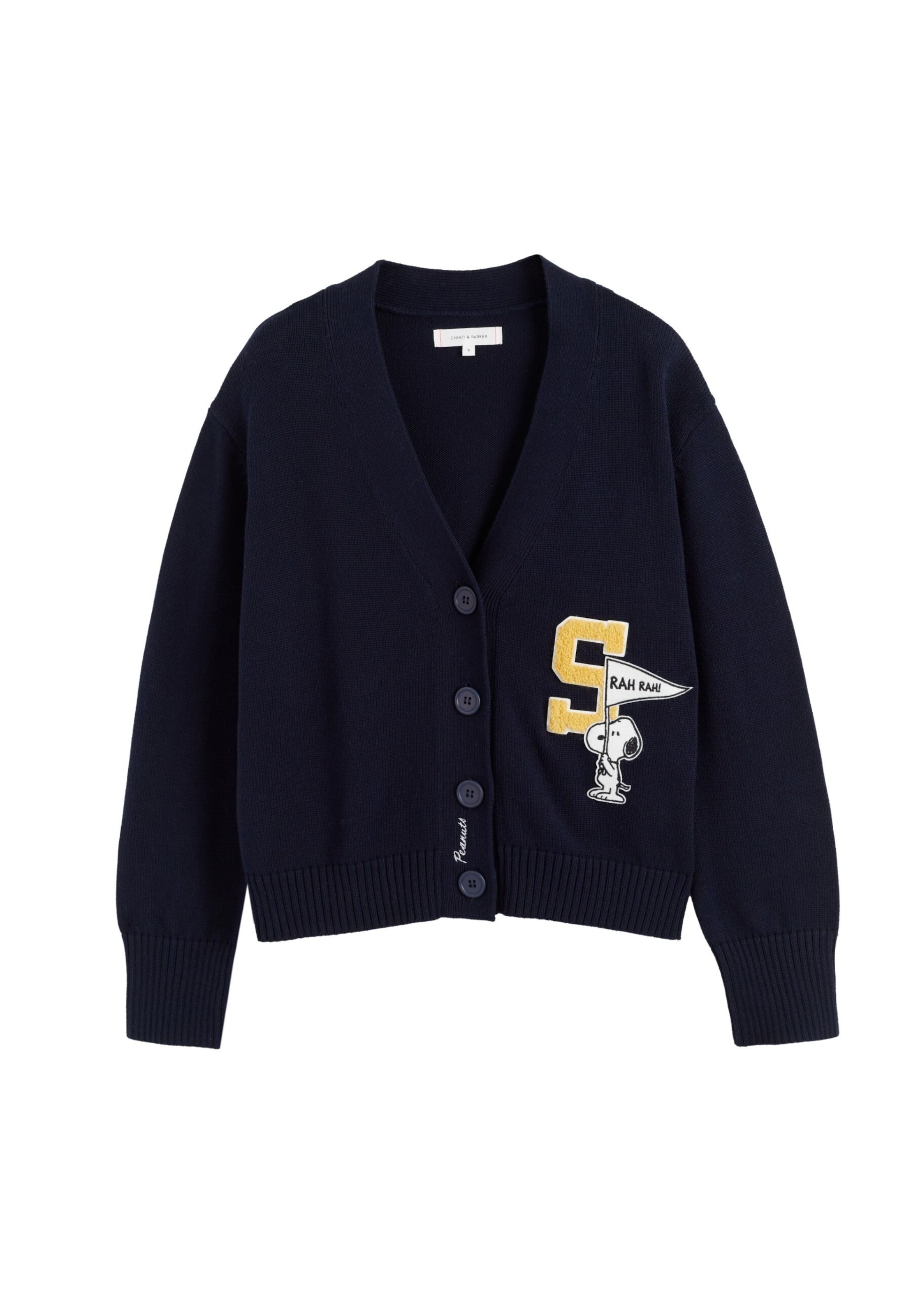 Chinti & Parker Вязаный кардиган 'Snoopy Varsity' в цвете Navy
Chinti & Parker Вязаный кардиган 'Snoopy Varsity' в цвете Navy