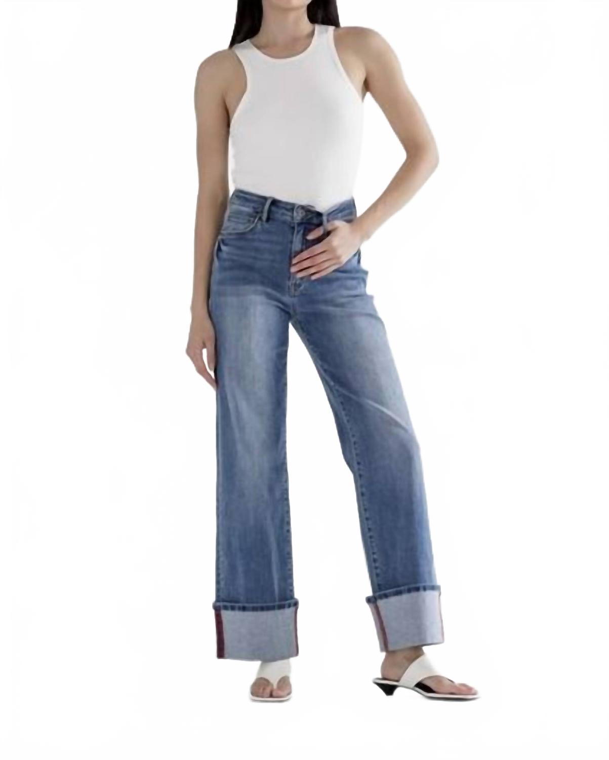 Mica denim Женские джинсы с высокой посадкой, широкими штанинами и подвернутыми штанинами, цвет Porto Blue
Mica denim Женские джинсы с высокой посадкой, широкими штанинами и подвернутыми штанинами, цвет Porto Blue