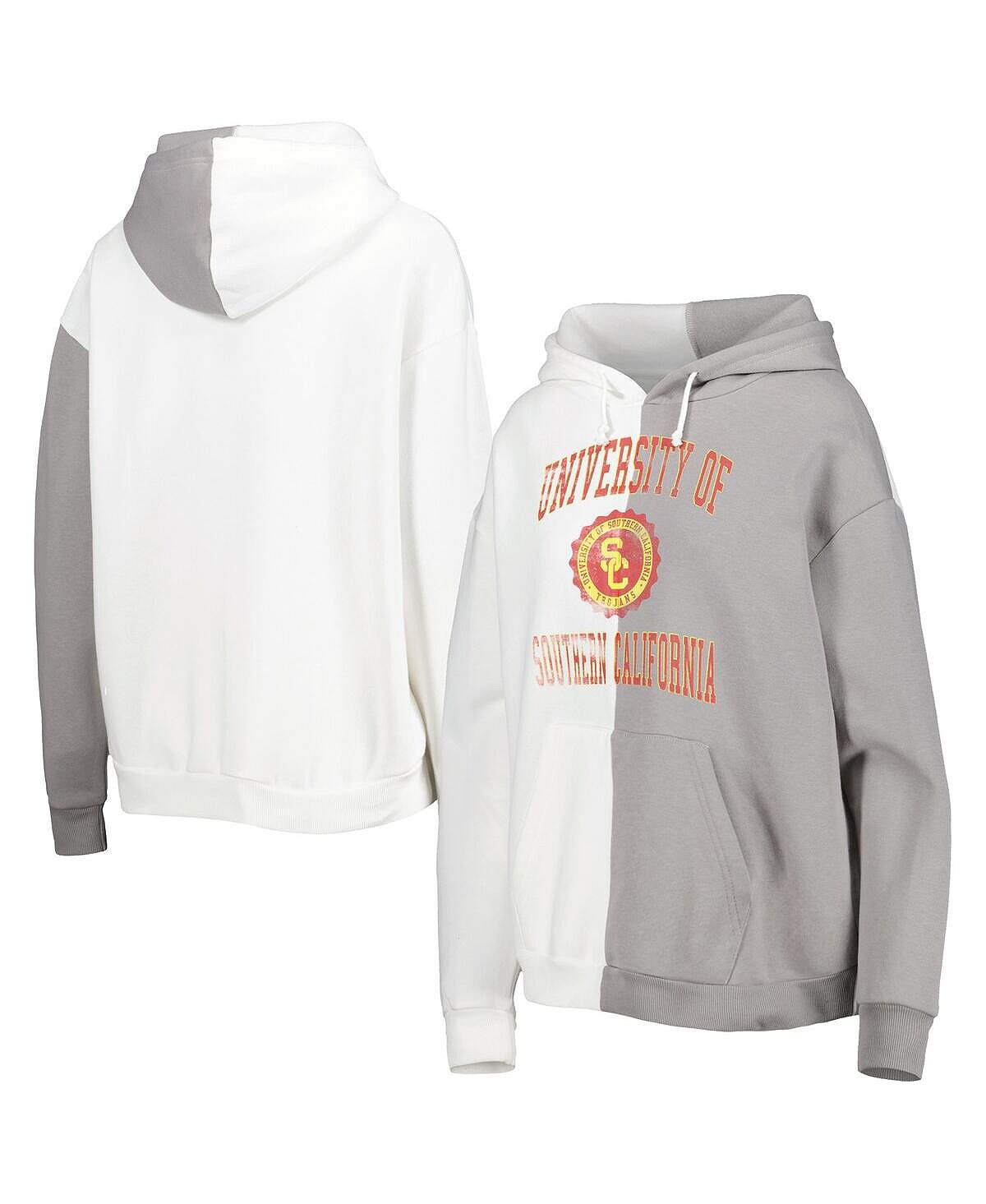 Женский пуловер с капюшоном USC Trojans серого и белого цвета с разрезом Gameday Couture, Белый, Женский пуловер с капюшоном USC Trojans серого и белого цвета с разрезом Gameday Couture
Женский пуловер с капюшоном USC Trojans серого и белого цвета с разрезом Gameday Couture, Белый, Женский пуловер с капюшоном USC Trojans серого и белого цвета с разрезом Gameday Couture
