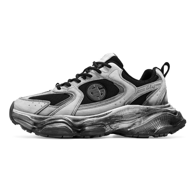 Кроссовки мужские толстые низкие Gonglangshijia, черный 
Кроссовки мужские толстые низкие Gonglangshijia, черный