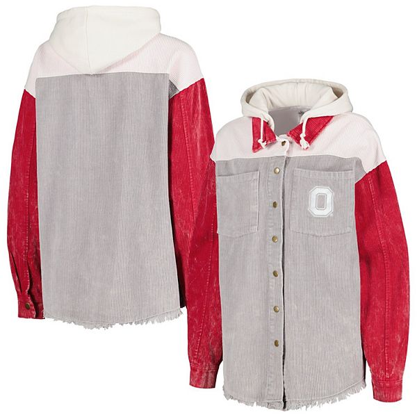Женская серая куртка-толстовка Ohio State Buckeyes с эффектом поношенности Gameday Couture
Женская серая куртка-толстовка Ohio State Buckeyes с эффектом поношенности Gameday Couture