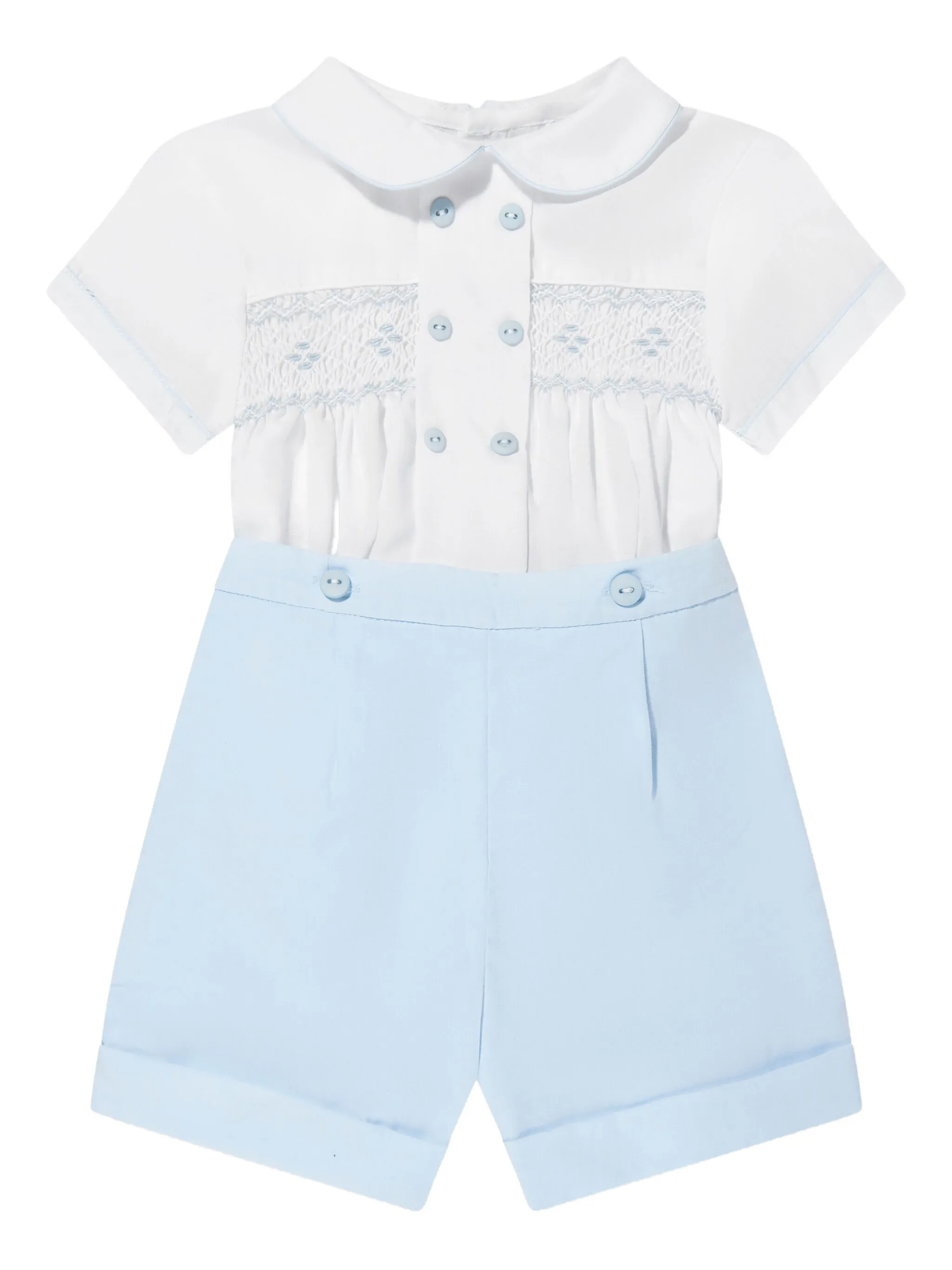 Комплект из топа и шортов с воротником Питер Пэн Sarah Louise, синий
Комплект из топа и шортов с воротником Питер Пэн Sarah Louise, синий