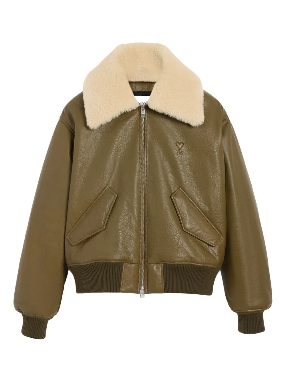 Куртка с контрастным воротником AMI Paris, зеленый
Куртка с контрастным воротником AMI Paris, зеленый