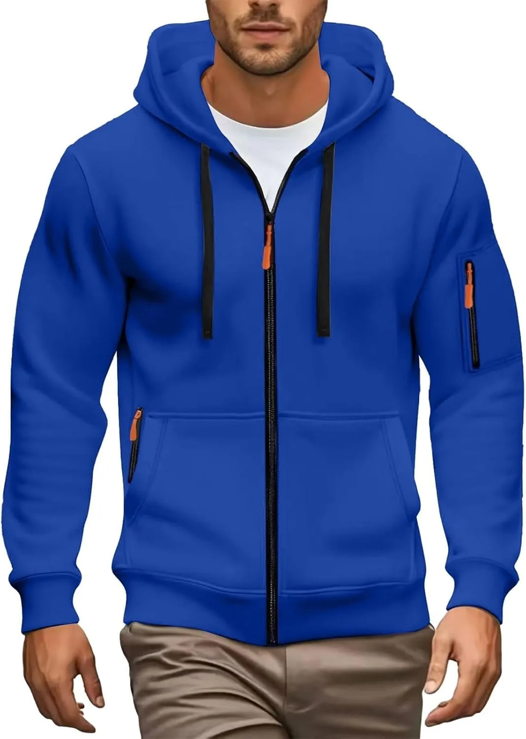 Мужская флисовая толстовка с капюшоном на молнии, легкая, с несколькими карманами XDFVC
Мужская флисовая толстовка с капюшоном на молнии, легкая, с несколькими карманами XDFVC