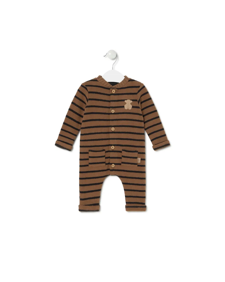 Ползунки для младенца в полоску без ножек Tous, коричневый
Ползунки для младенца в полоску без ножек Tous, коричневый