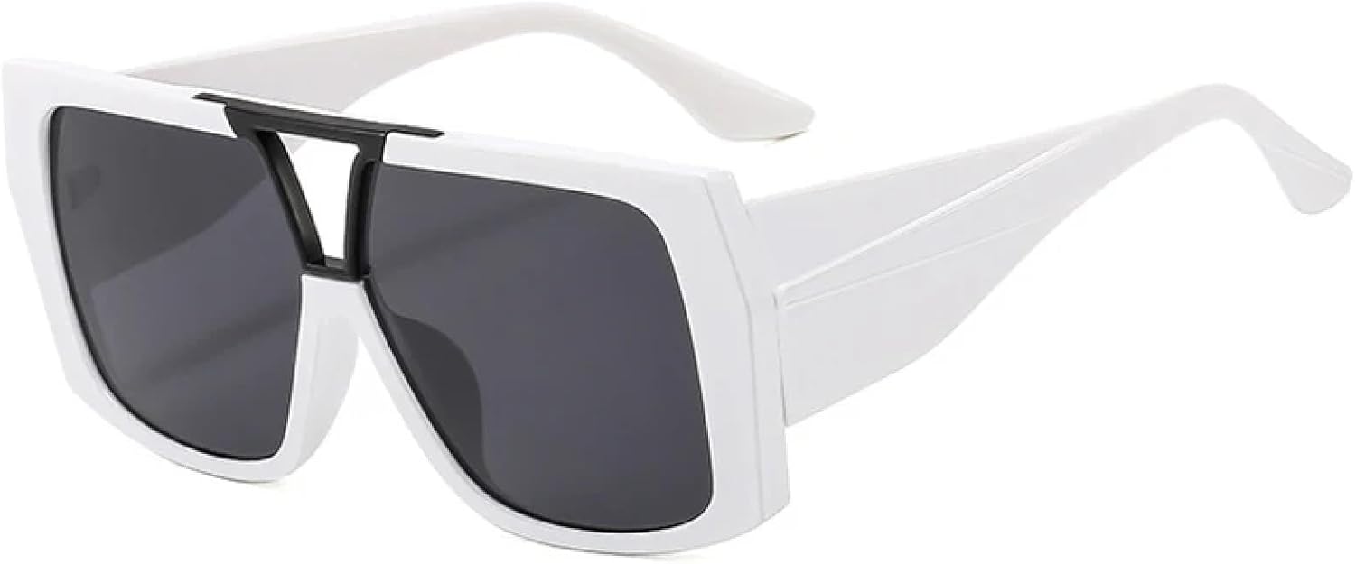 Ретро солнцезащитные очки с двойной перемычкой для женщин, градиентные линзы, защита от УФ-излучения UV400, модные двухцветные очки для мужчин, большие солнцезащитные очки TVTBBVV, White Gray
Ретро солнцезащитные очки с двойной перемычкой для женщин, градиентные линзы, защита от УФ-излучения UV400, модные двухцветные очки для мужчин, большие солнцезащитные очки TVTBBVV, White Gray