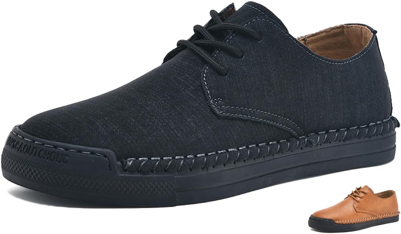 Мужские вручную сделанные кожаные лоферы с плоской подошвой, модные, мягкие и удобные, с шнуровкой, противоскользящие для ходьбы Aivyfaja, черный
Мужские вручную сделанные кожаные лоферы с плоской подошвой, модные, мягкие и удобные, с шнуровкой, противоскользящие для ходьбы Aivyfaja, черный