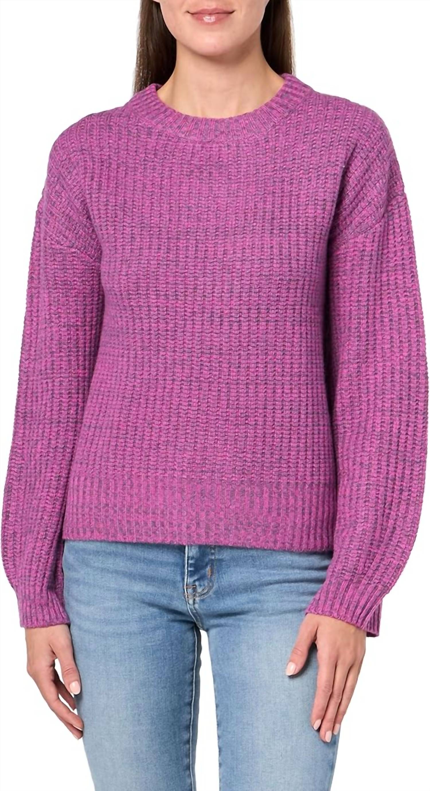 Шерстяной свитер с кашемиром Space Dye в цвете асаи Monrow, Acai
Шерстяной свитер с кашемиром Space Dye в цвете асаи Monrow, Acai