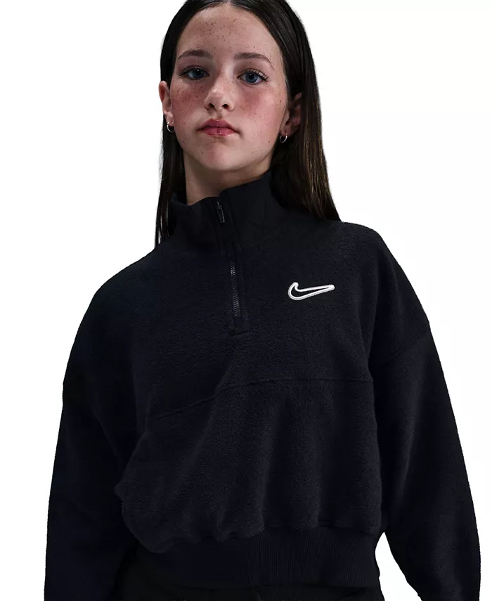 Спортивная кофта с молнией на четверть для девочек Big Girls' Quarter Zip Fleece Top Nike, черный
Спортивная кофта с молнией на четверть для девочек Big Girls' Quarter Zip Fleece Top Nike, черный