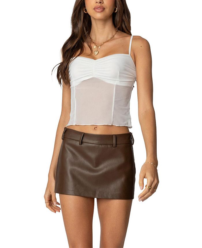 Топ из прозрачной сетки Viv Ruched Edikted, белый
Топ из прозрачной сетки Viv Ruched Edikted, белый