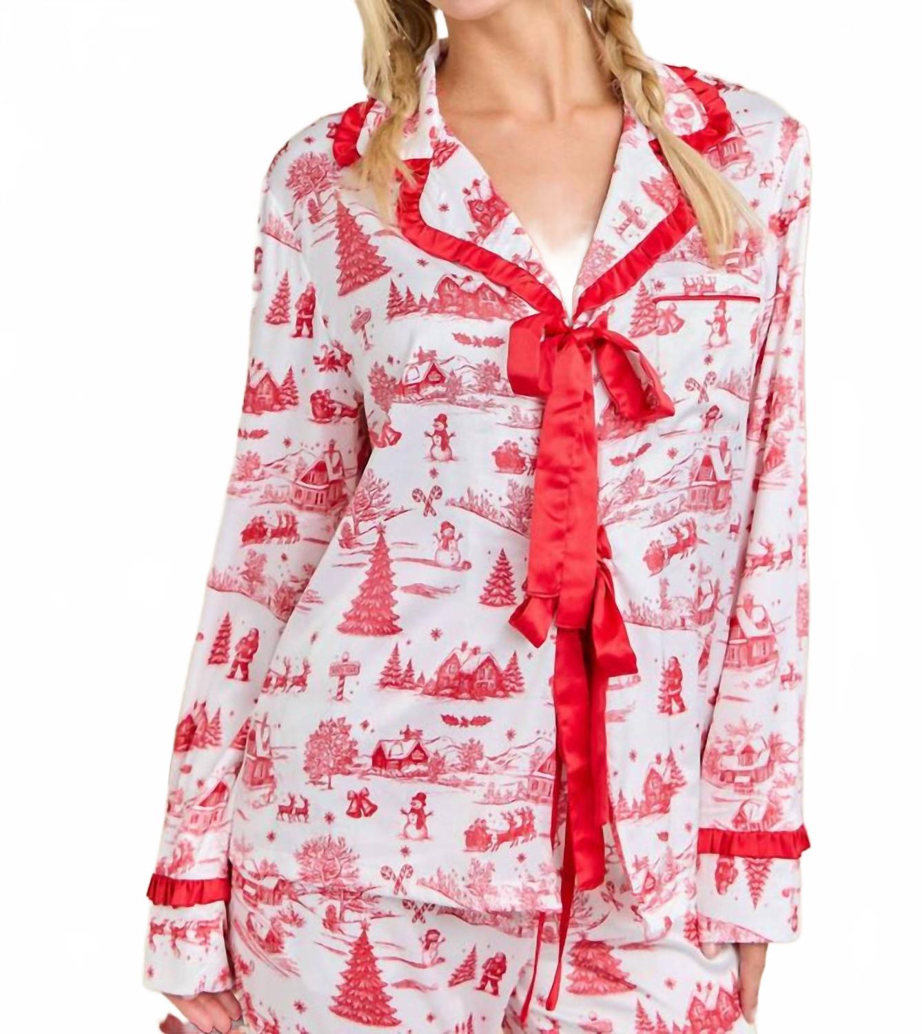 Main Strip Пижама с рождественским принтом "туаль" красного цвета
Main Strip Пижама с рождественским принтом "туаль" красного цвета