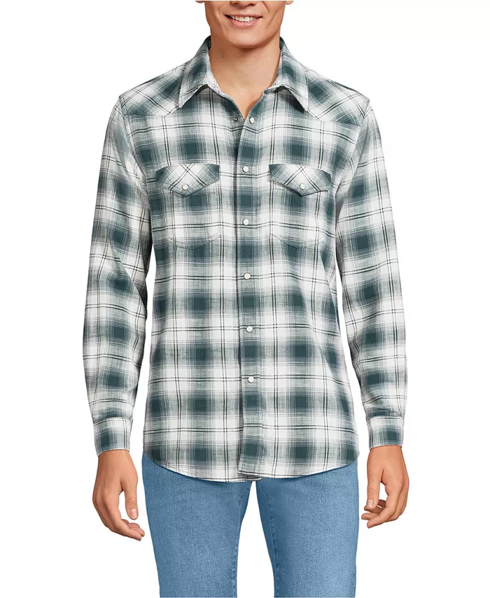 Мужская рубашка в стиле вестерн Lands' End, зеленый
Мужская рубашка в стиле вестерн Lands' End, зеленый