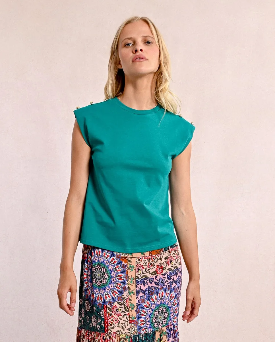 Женская футболка с коротким рукавом и декоративными пуговицами Molly Bracken, зеленый
Женская футболка с коротким рукавом и декоративными пуговицами Molly Bracken, зеленый