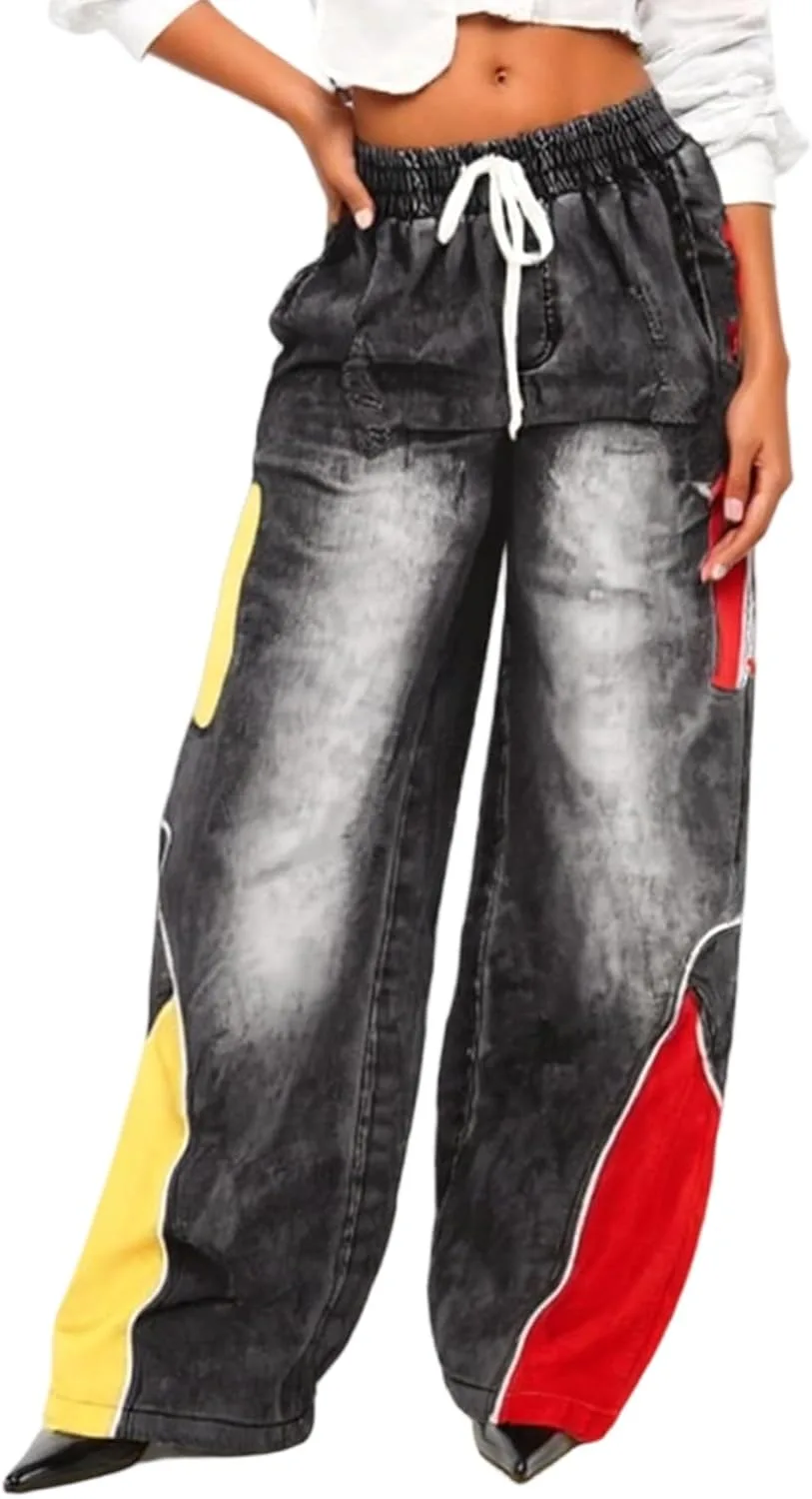 LKOUS Женские широкие прямые джинсы с высокой талией и эластичным поясом на шнурке
LKOUS Женские широкие прямые джинсы с высокой талией и эластичным поясом на шнурке