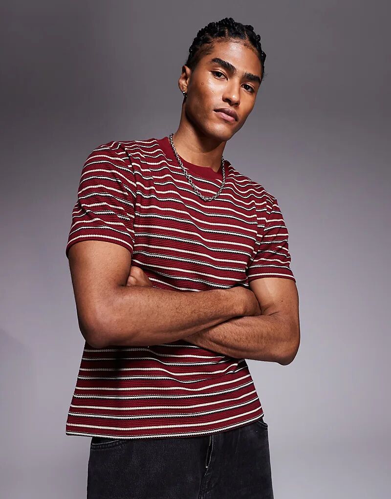 Футболка свободного кроя ASOS DESIGN в фактурную бордовую полоску
Футболка свободного кроя ASOS DESIGN в фактурную бордовую полоску