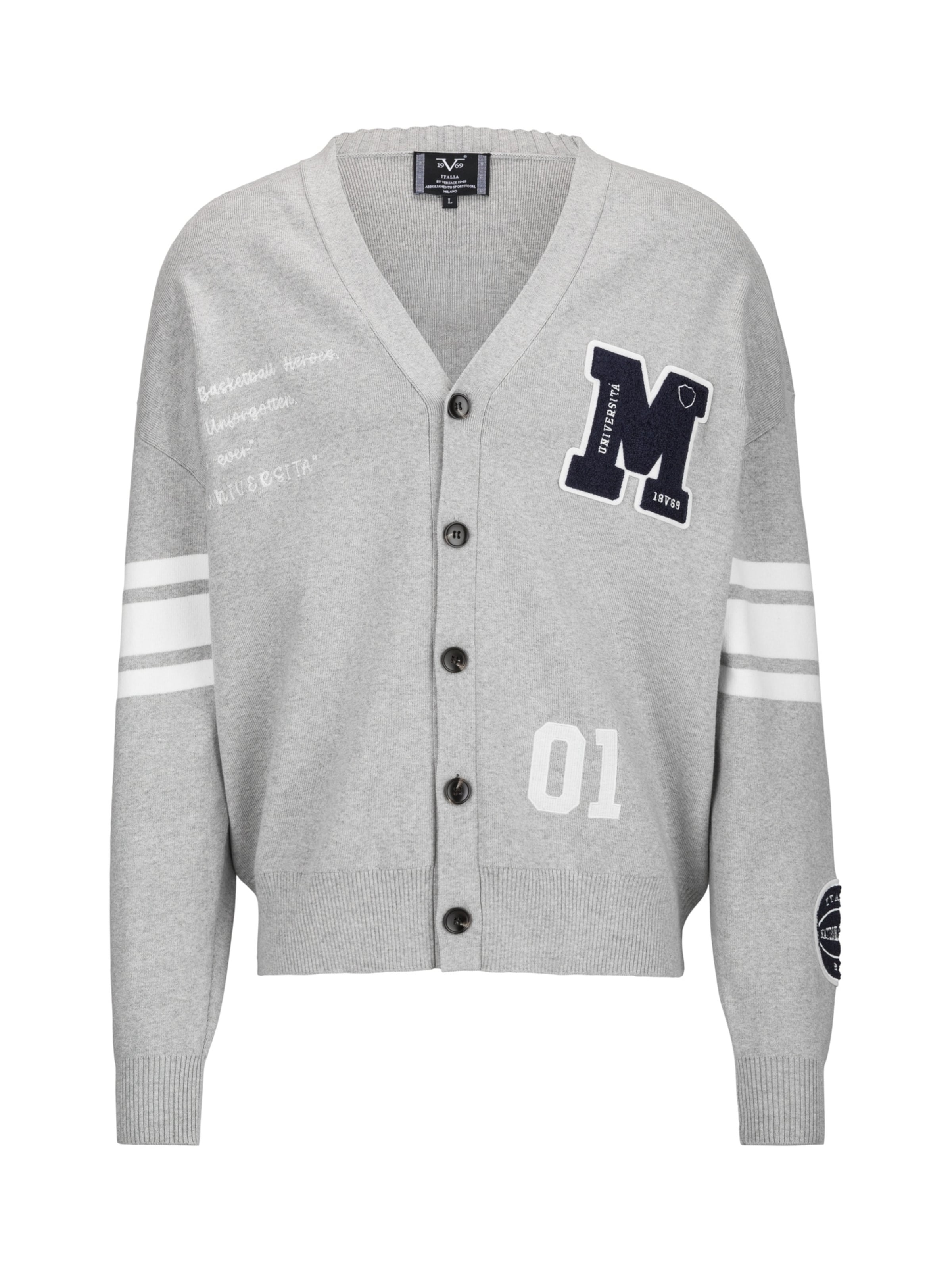 19V69 ITALIA Кардиган 'ALDO' в крапинку серого цвета
19V69 ITALIA Кардиган 'ALDO' в крапинку серого цвета