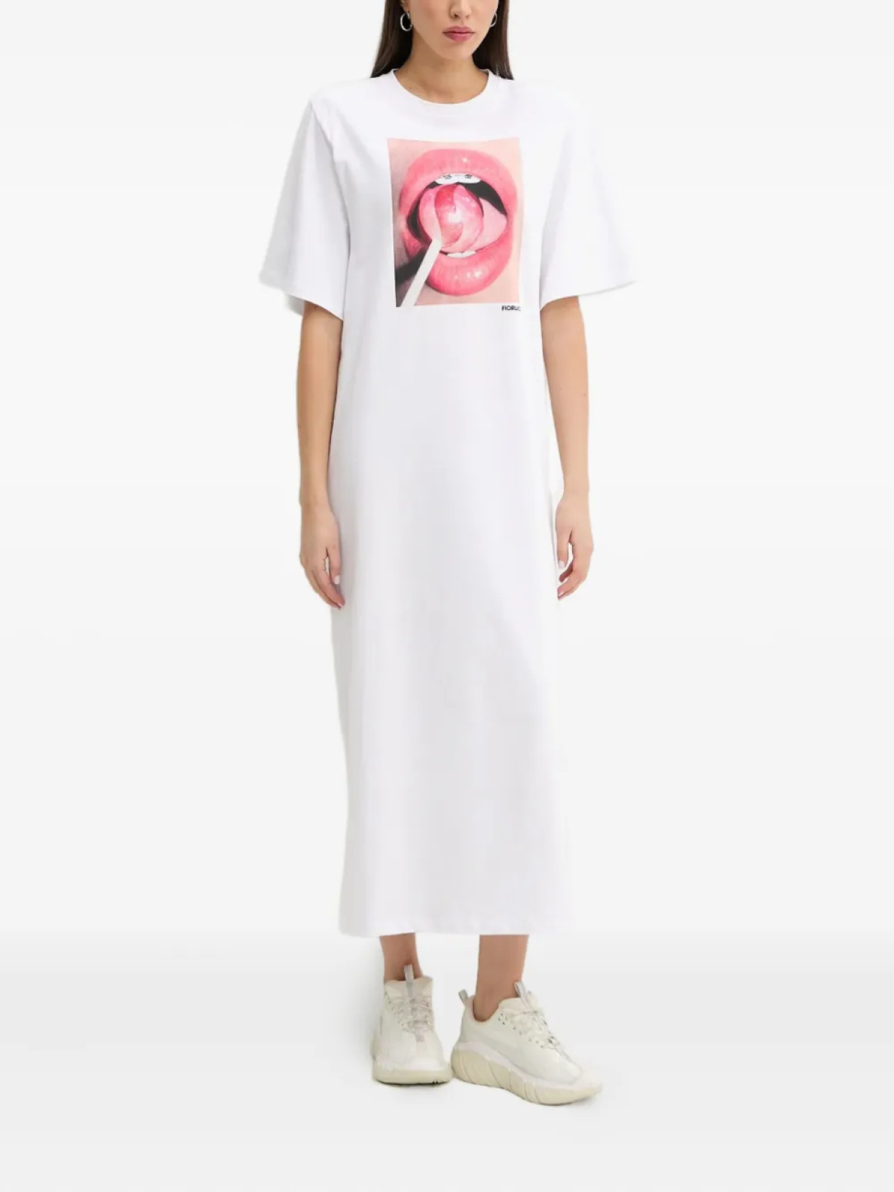 Длинное платье-футболка с принтом леденцов от Fiorucci, белый
Длинное платье-футболка с принтом леденцов от Fiorucci, белый