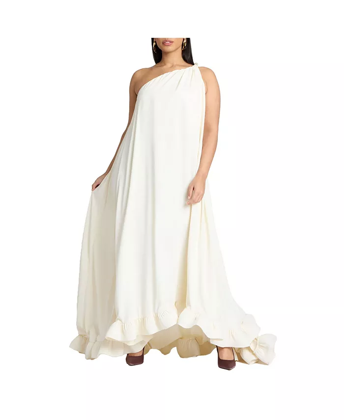 Женское платье с драматичными рюшами ELOQUII, белый
Женское платье с драматичными рюшами ELOQUII, белый