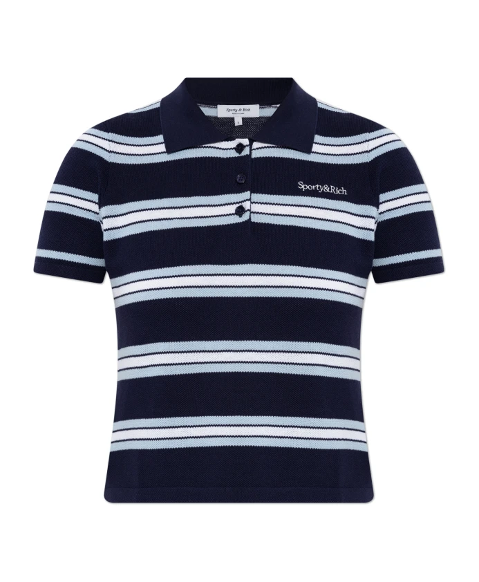 Полосатая рубашка поло Sporty & Rich, синий
Полосатая рубашка поло Sporty & Rich, синий