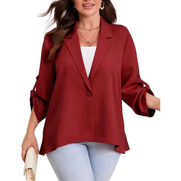 Женский блейзер plus size с длинным рукавом и открытым передом Xuba, Wine Red
Женский блейзер plus size с длинным рукавом и открытым передом Xuba, Wine Red