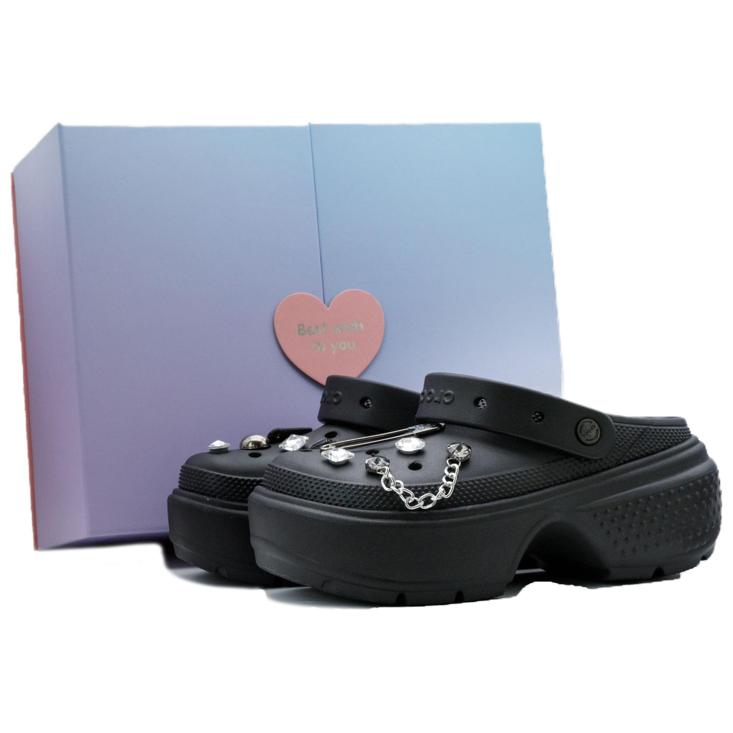 Crocs Классические кроксы Stomp Gender Pins унисекс черные с декоративными значками (подарочная упаковка змея), цвет Casual Pin (Snake Gift Box)
Crocs Классические кроксы Stomp Gender Pins унисекс черные с декоративными значками (подарочная упаковка змея), цвет Casual Pin (Snake Gift Box)