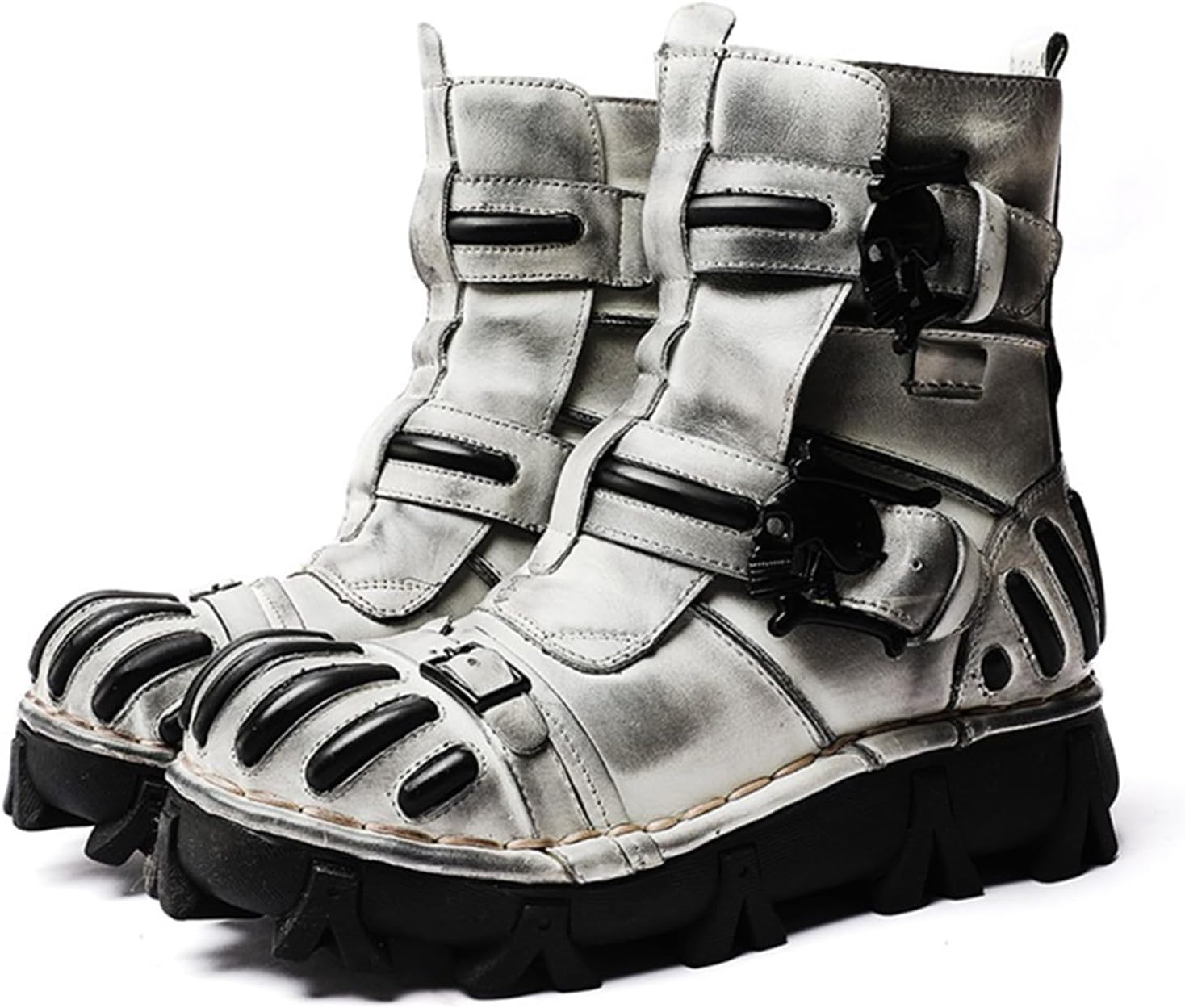 Мужские мотоциклетные ботинки AACHEN из кашемира, модные панк-ботинки из натуральной кожи с черепом, кросс-завязкой, винтажные короткие ботинки ручной работы, белые
Мужские мотоциклетные ботинки AACHEN из кашемира, модные панк-ботинки из натуральной кожи с черепом, кросс-завязкой, винтажные короткие ботинки ручной работы, белые