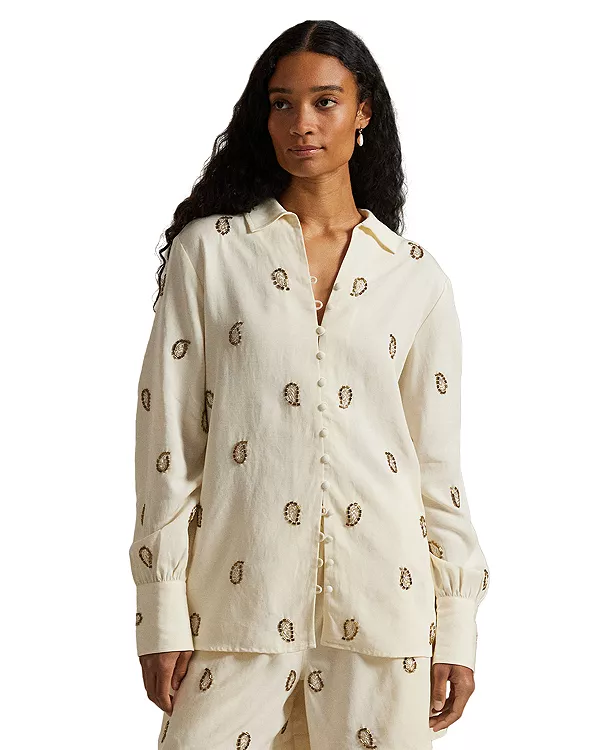 Топ с бисерным узором «пейсли» Ralph Lauren, белый
Топ с бисерным узором «пейсли» Ralph Lauren, белый