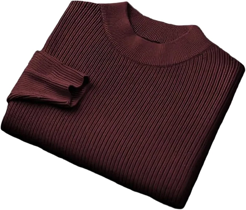 Мужской шерстяной свитер с воротником-стойкой, теплый вязаный пуловер с длинным рукавом в полоску
Мужской шерстяной свитер с воротником-стойкой, теплый вязаный пуловер с длинным рукавом в полоску