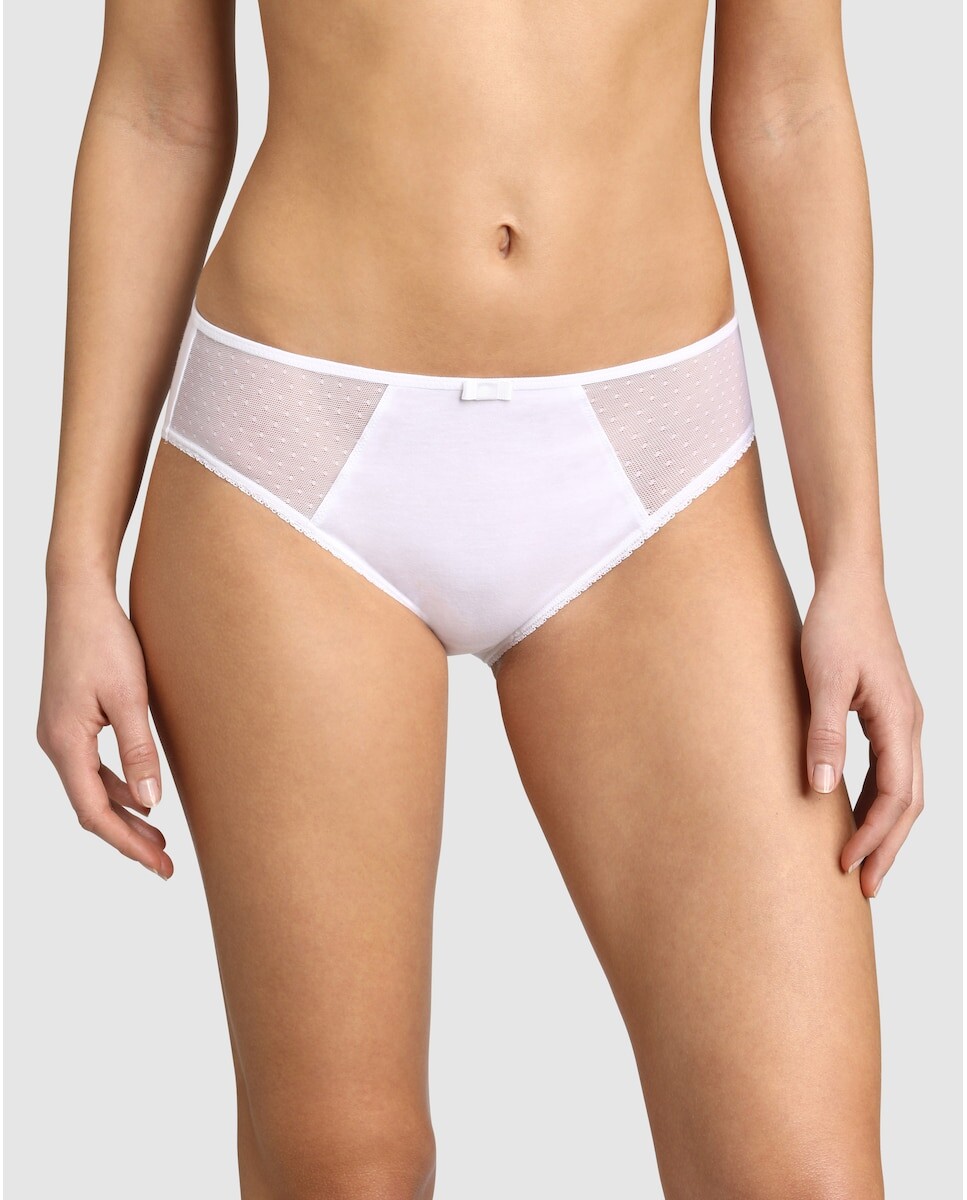 Классические трусики из органического хлопка с сетчатыми боками Dim, белый
Классические трусики из органического хлопка с сетчатыми боками Dim, белый