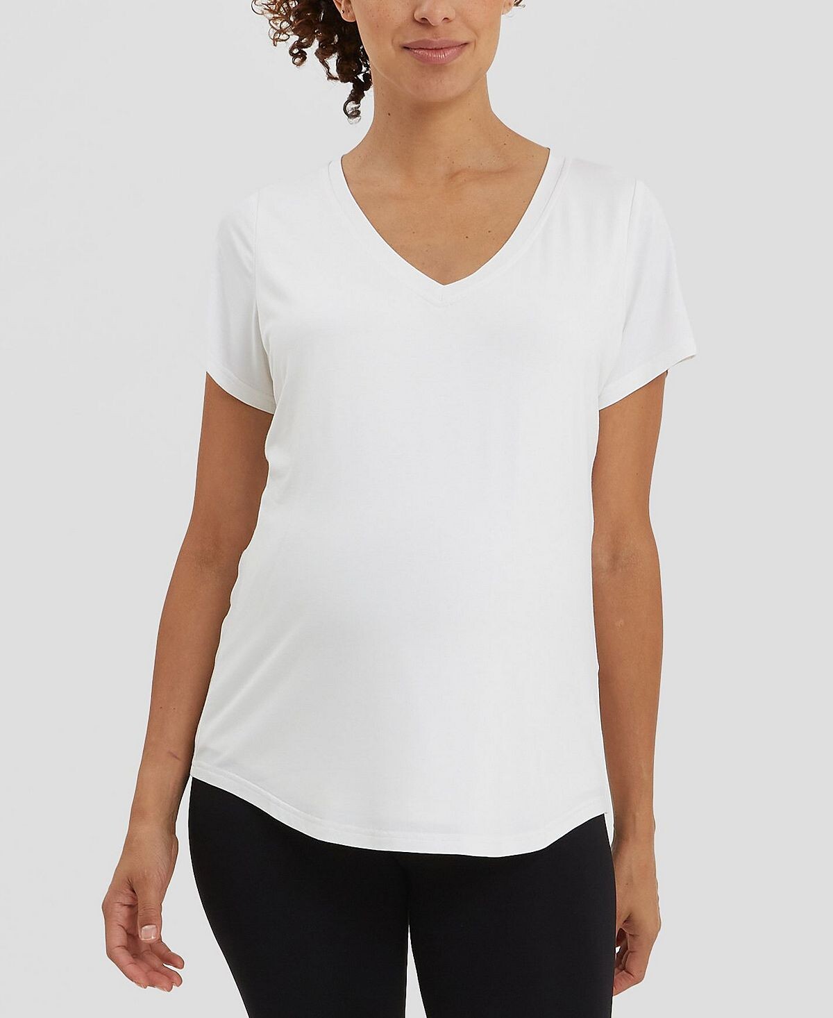 Женская футболка для кормящих мам с v-образным вырезом Nom Maternity, белый 
Женская футболка для кормящих мам с v-образным вырезом Nom Maternity, белый