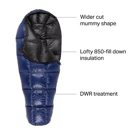 Спальный мешок Caribou MF: пух 35F Western Mountaineering, темно-синий 
Спальный мешок Caribou MF: пух 35F Western Mountaineering, темно-синий