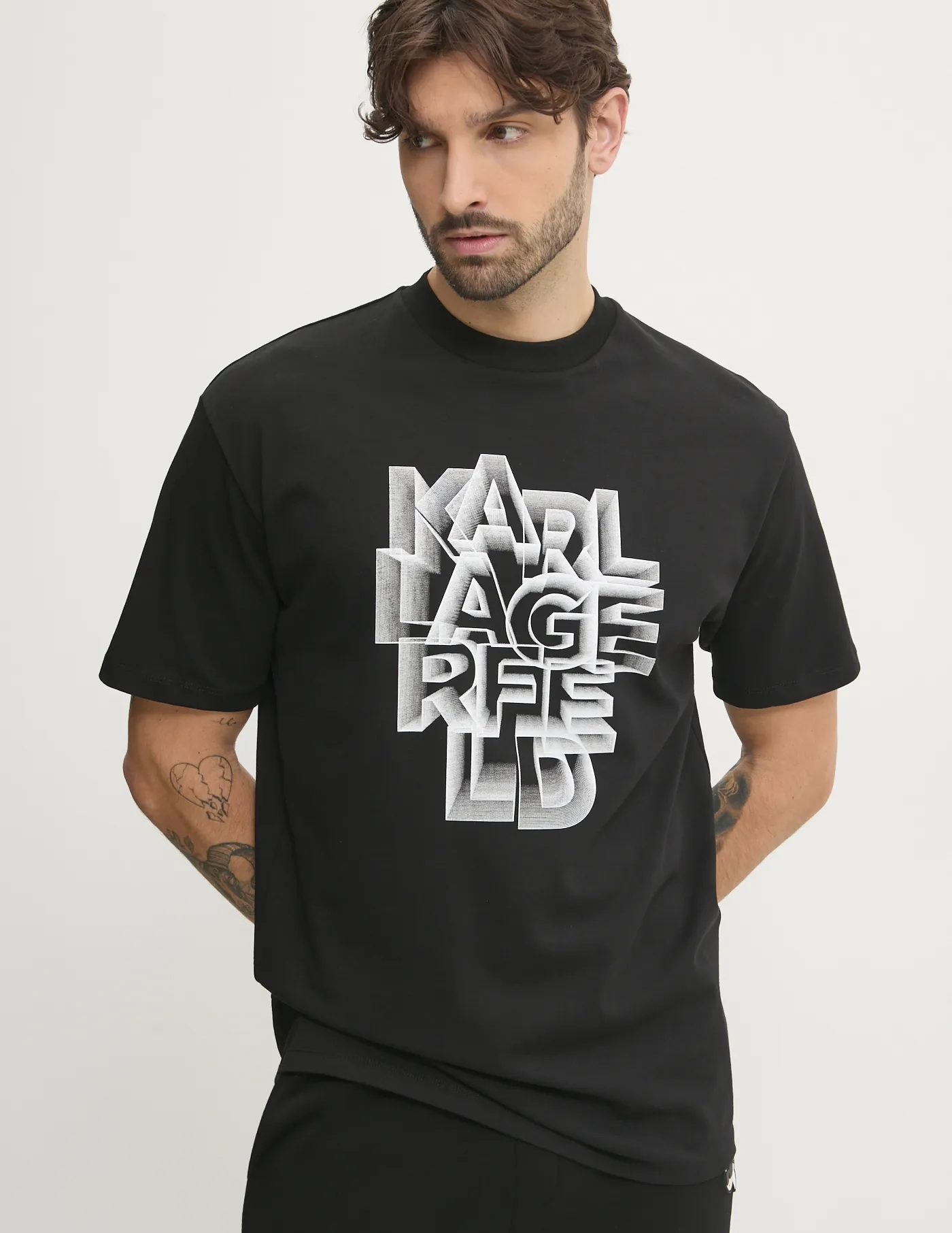 Хлопковая футболка Karl Lagerfeld, черный 
Хлопковая футболка Karl Lagerfeld, черный