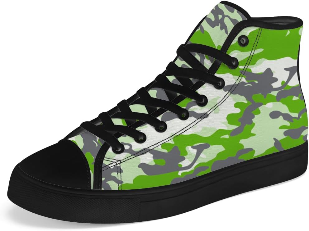 Мужские и женские высокие кеды из холщовой ткани зеленого камуфляжа, высокие кроссовки с шнуровкой, повседневная обувь, подарок для мужчин и женщин Chebing
Мужские и женские высокие кеды из холщовой ткани зеленого камуфляжа, высокие кроссовки с шнуровкой, повседневная обувь, подарок для мужчин и женщин Chebing