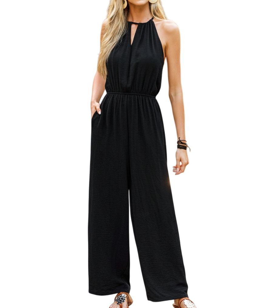 Женский стильный комбинезон с завязками на шее и широкими штанинами Cupshe, Black
Женский стильный комбинезон с завязками на шее и широкими штанинами Cupshe, Black