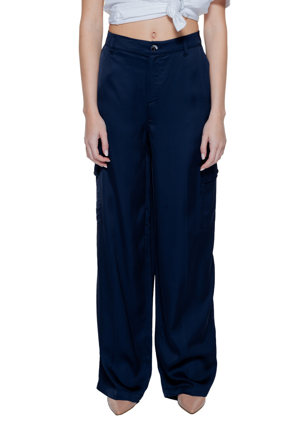 Брюки женские Street One из вискозы с накладными карманами, синий 
Брюки женские Street One из вискозы с накладными карманами, синий