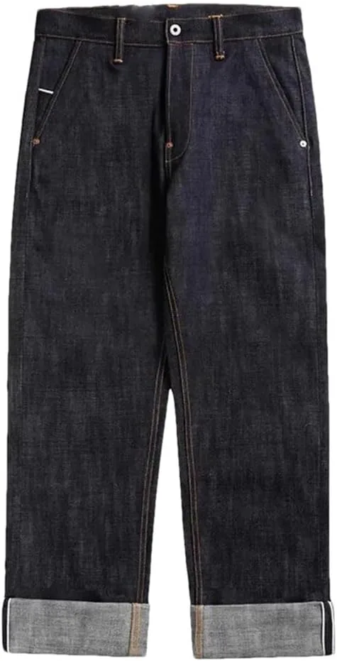 Мужские повседневные джинсы прямого кроя Loose Fit из тяжелого сырого денима Selvedge с высокой посадкой и застежкой на пуговицах
Мужские повседневные джинсы прямого кроя Loose Fit из тяжелого сырого денима Selvedge с высокой посадкой и застежкой на пуговицах