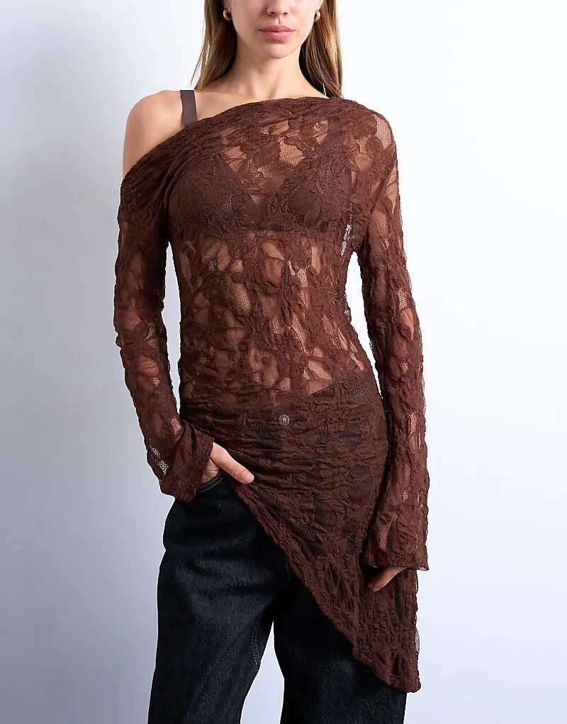 Кружевная туника Topshop с открытыми плечами и длинными рукавами шоколадного цвета
Кружевная туника Topshop с открытыми плечами и длинными рукавами шоколадного цвета